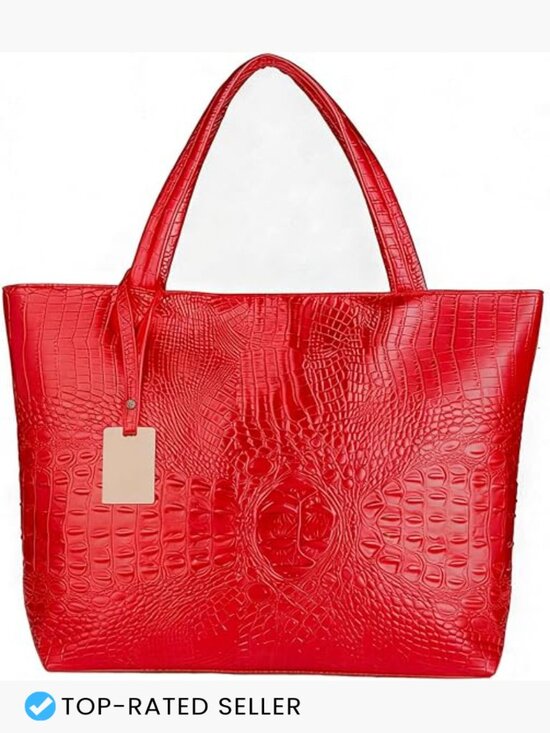Handbags - Large Tote Shoulder Handbag Faux Leather Crocodile Hobo Top Handle Satchel Purse